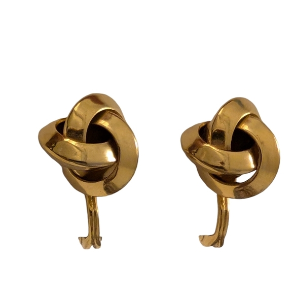 MONET Love Knot Gold GF Clip-On Earrings - Picture 4 of 10